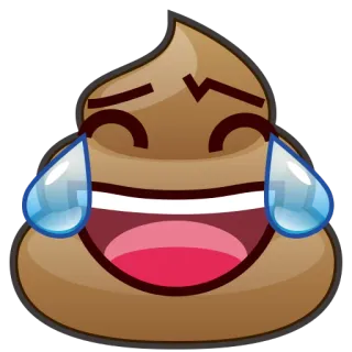😂 Эмодзи, Какашка, Смех, Счастливый, Смешной, Мультфильм whatsapp sticker