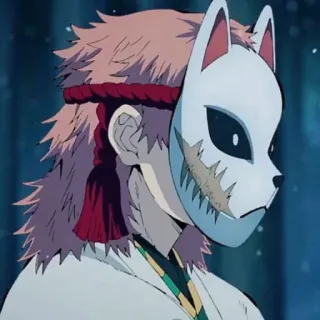 🥢 Sabito Demon Slayer アニメ, マスク, 狐, 鬼滅の刃, 錆兎 telegram sticker