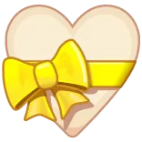 💝 heart, bow, yellow, love, valentines, gift, ribbon telegram sticker