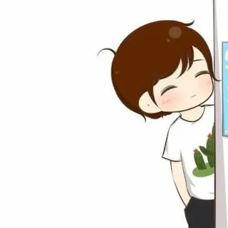 🌟 Dibujos animados, Lindo, Niño, Cactus, Asomando telegram sticker