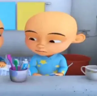 👩‍🦲 Upin Cartoon, Figur, Upin, Ipin, Kinder telegram sticker