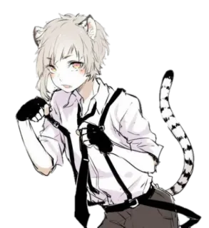 🐱 Atsushi Nakajima Bungo Stray Dogs Anime, Catboy, Tigre, Fofo, Mangá telegram sticker