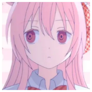 🍼 anime, dziewczyna, słodkie, różowe włosy, manga, kreskówka whatsapp sticker