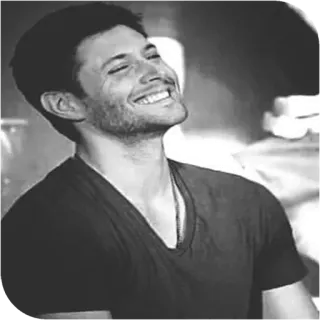 📎 man, smiling, portrait, black and white telegram sticker