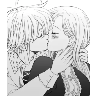 💕 Kuss, Anime, Romantik, Paar, Liebe, Manga telegram sticker