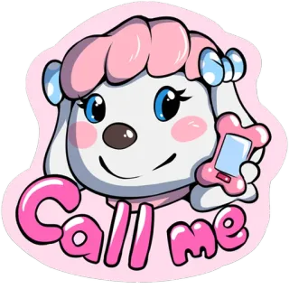 🤙 Call me cute, cartoon, phone, call me, animal, sheep telegram sticker