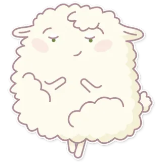 ☺️ pecora, animale, carino, cartone animato, soffice telegram sticker