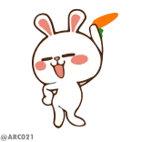 🕺 Hase, Cartoon, Tier, Häschen, niedlich, Karotte, Spaß telegram sticker