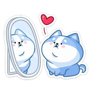 ❤️ собака, милый, стикер, зеркало, сердце telegram sticker