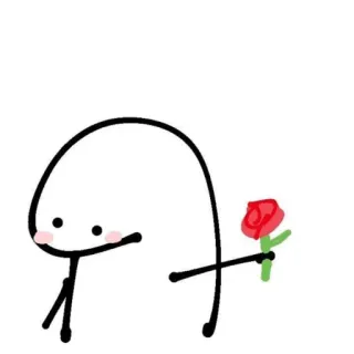 🌹 막대기 인간, 꽃, 사랑, 귀여운, 만화, 낭만적, 관계 telegram sticker