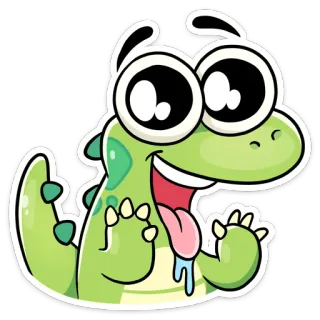 🤩 cartoon, dinosaur, cute, animal, happy whatsapp sticker