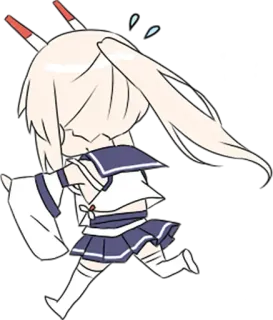 🏃‍♀ Anime, Chibi, Lindo, Personaje, Uniforme de marinero whatsapp sticker