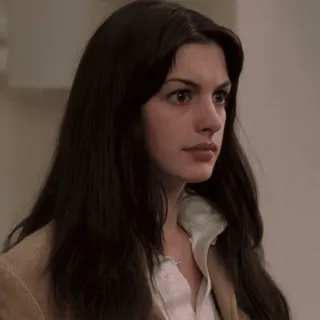 🙈 Anne Hathaway actress, woman, brunette, portrait telegram sticker