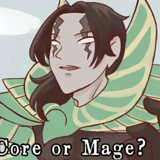 🦄 Core or Mage? meme, cartoon, character, question, mage telegram sticker