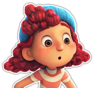 😯 Giulia Marcovaldo Luca Luca, Giulia Marcovaldo, Disney, Pixar, Cartoon, Figur telegram sticker