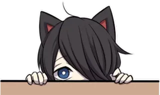 👀 anime, cat, cute, cartoon, kawaii telegram sticker