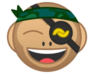 😄 Emoji, Pirata, Mono, Cara, Dibujo animado, Icono telegram sticker