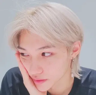 😕 Felix kpop, stray kids, idol, portrait, face, person, felix telegram sticker