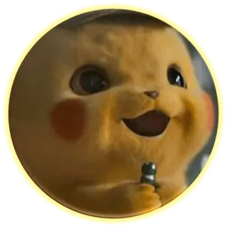 😃 Pikachu Detective Pikachu Pikachu, Detetive Pikachu, Pokémon, fofo, desenho animado, filme telegram sticker