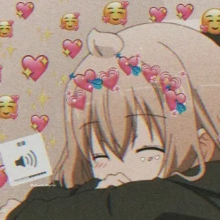 ❤️ Аниме, Милые, Каваи, Эмодзи, Сердечки, Мультфильмы telegram sticker