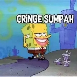 🤮 Spongebob CRINGE SUMPAH cringe, spongebob, dessin animé, mème whatsapp sticker