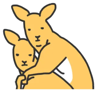 😐 Känguru, Tiere, niedlich, Beuteltier, Aufkleber telegram sticker