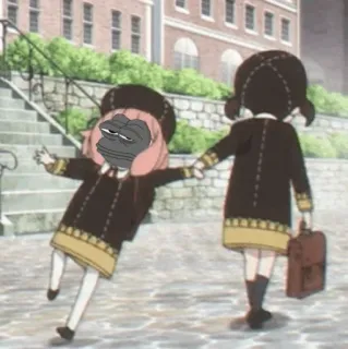 ➖ Anya Forger Spy x Family anime, meme, pepe, dessin animé, drôle, fille, spy x family whatsapp sticker