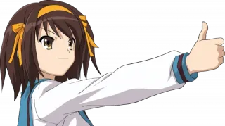👍 Haruhi Suzumiya The Melancholy of Haruhi Suzumiya Anime, Haruhi Suzumiya, Pulgar arriba, Personaje, Fanart telegram sticker