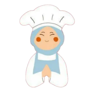 🍦 chef, hiyab, cocina, mujer musulmana, hornear, lindo, dibujos animados telegram sticker