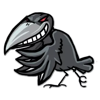 😈 Мультик, Птица, Животное, Злой, Ворон, Хитрый telegram sticker