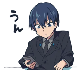 😟 うん Anime, Cartoon, Japanisch, Junge, Handy, Verwirrt telegram sticker