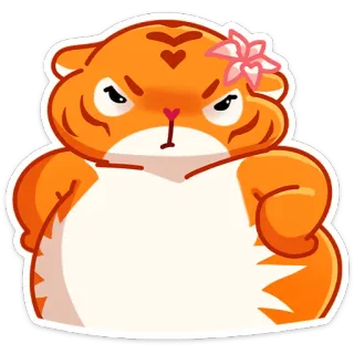 😠 เสือ, สัตว์, การ์ตูน, น่ารัก, โกรธ, สติกเกอร์ telegram sticker