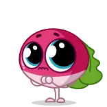 😭 radis, dessin animé, légume, mignon, kawaii telegram sticker