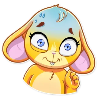 😨 coelho, desenho animado, personagem, emoji, engraçado, fofo, bonitinho telegram sticker
