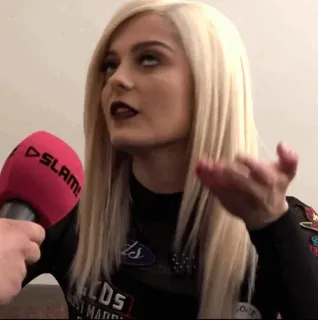 🥀 Just Married женщина, интервью, микрофон, блондинка, Bebe Rexha telegram sticker