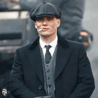 🚬 Thomas Shelby Peaky Blinders 托马斯·谢尔比, 浴血黑帮, 基里安·墨菲, 黑帮, 抽烟, 鸭舌帽 whatsapp sticker