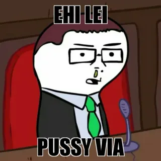 😒 EHI LEI
PUSSY VIA offensivo, cartone animato, testo, meme telegram sticker
