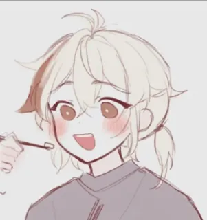 🌟 anime, kreskówka, uśmiechnięty, portret, sztuka, rysunek telegram sticker