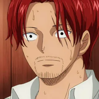 😐 Shanks One Piece shanks, anime, one piece, red hair, character, pirate, manga telegram sticker