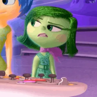 🤖 Disgust Inside Out Disgusto, Inside Out, Emozione, Verde, Personaggio telegram sticker