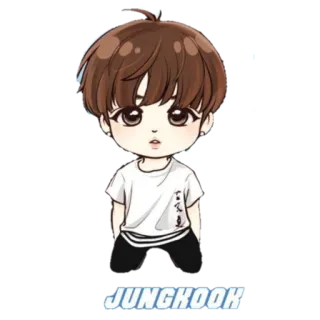 😞 Jungkook JUNGKOOK kpop, singer, music, cartoon, chibi, idol whatsapp sticker