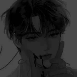 🖤 blood, gore, dark, violence, scary, anime, boy whatsapp sticker