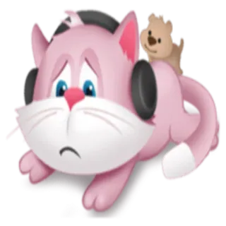 😔 gatto, adesivo, rosa, triste, cartone animato, orso telegram sticker