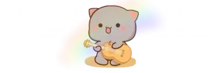 💞 แมว, น่ารัก, รุ้ง, กีตาร์, เครื่องดนตรี, คาวาอิ telegram sticker