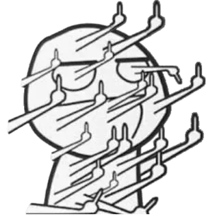 🖕 ngón giữa, xúc phạm, cử chỉ, hoạt hình, meme, tức giận telegram sticker
