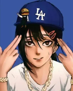 😎 Anime, Fille, Dessin animé, Bijoux, Chapeau telegram sticker