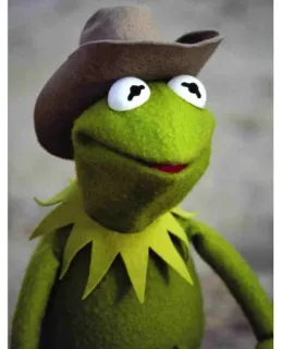 🧢 Kermit Kermit the Frog, Muppet, cowboy, hat, green, cartoon character telegram sticker