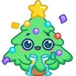 🥂 pohon natal, lucu, perayaan, tahun baru, meriah, liburan, kacamata telegram sticker