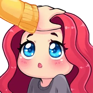 ☺️ Мультфильм, Аниме, Чиби, Милый, Погладить по голове, Девушка telegram sticker