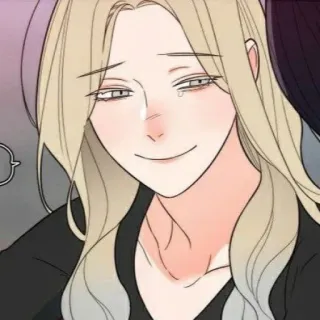 🥢 manhwa, character, male, smile, blonde hair, cartoon telegram sticker